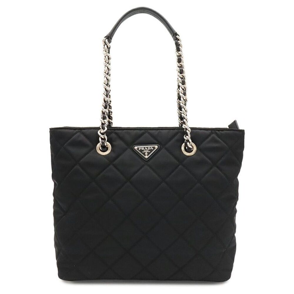 Prada Triangle Logo Quilted Nylon Tote